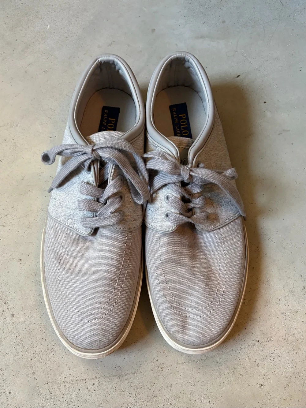 Polo Ralph Lauren Faxon Low Gray Canvas Sneakers Mens 10D